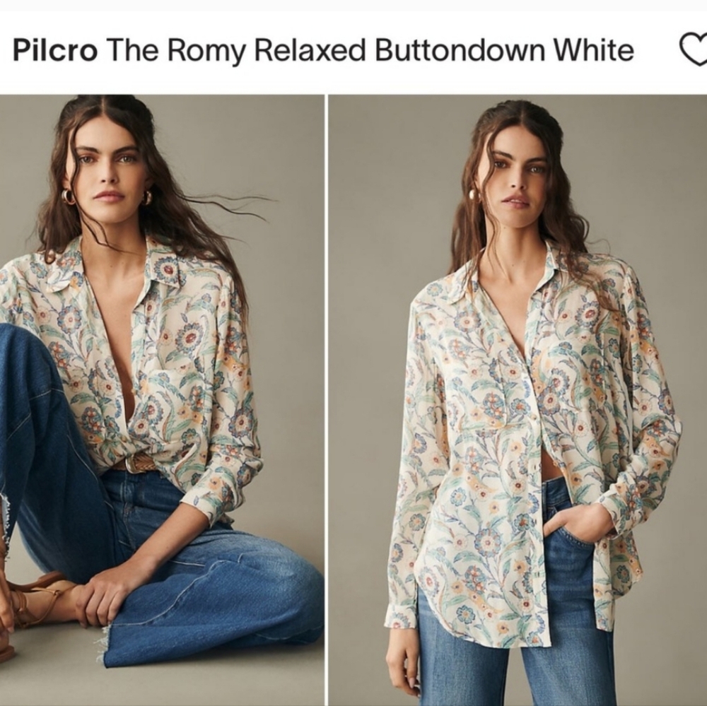 NWOT Pilcro Women's White Buttondown Top